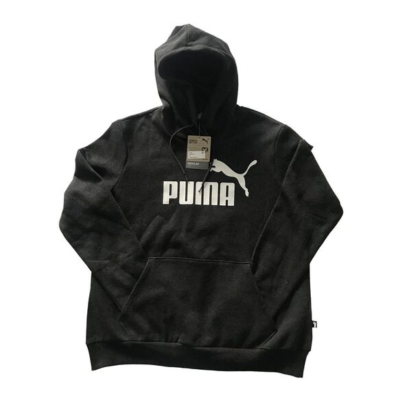 PUMA Women's Essential Logo Fleece Hoodie - Dark Gray Heather, Size XL - Picture 4 of 10